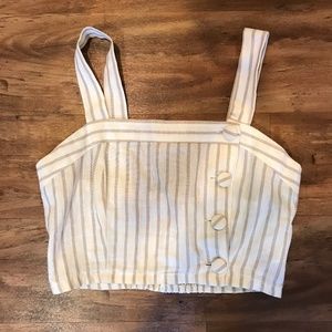 White and Tan striped crop top- Forever 21